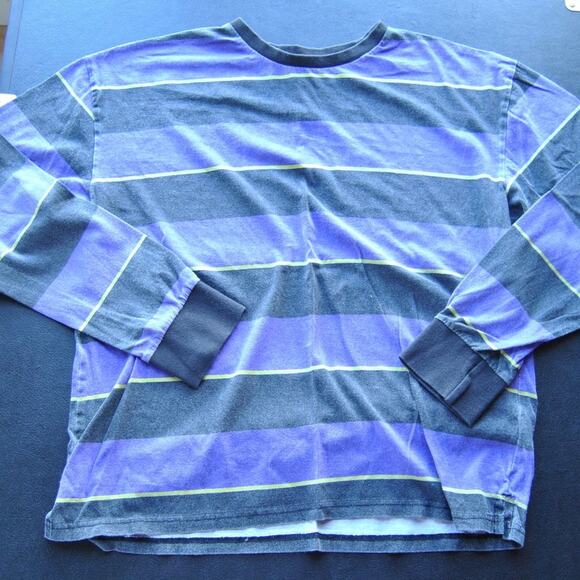 Pacsun Medium Purple and Black Striped Long Sleeve Shirt - Picture 1 of 4